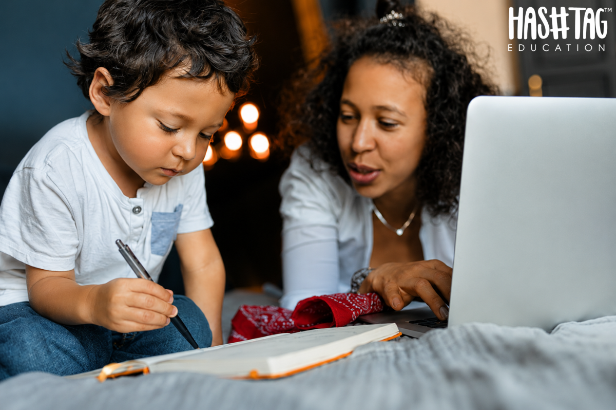 Working parents early learning tips India with parent reading to preschool child at home